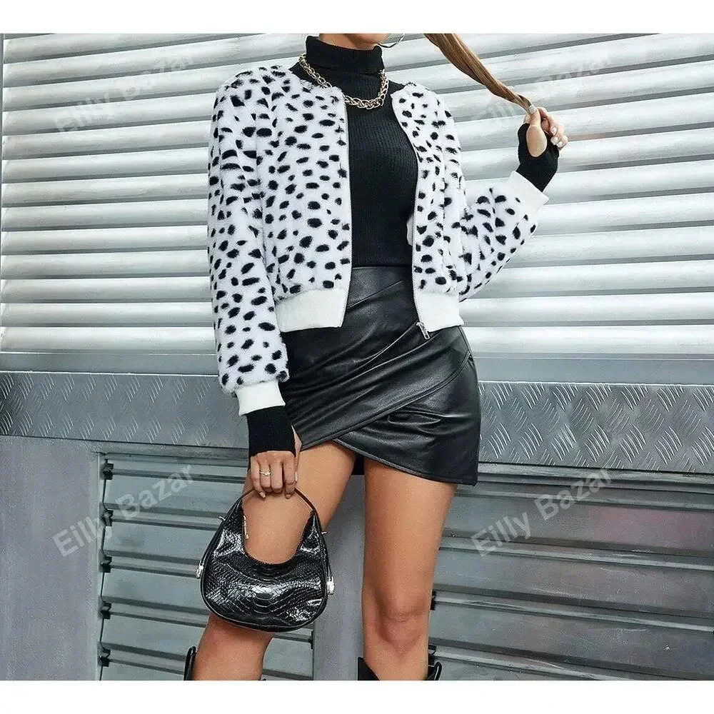 Stylish Black and White Polka Dot Sweater